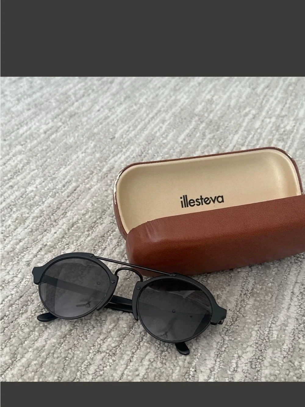 Illesteva Milan 2 Matte Black Aviator Sunglasses